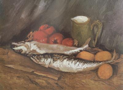 Vincent Van Gogh Still life with mackerels,Lemons and Tomatoes (nn04) Spain oil painting art